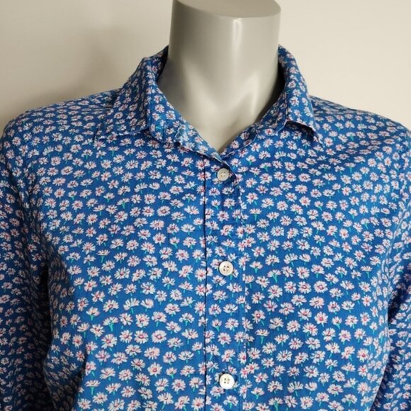 Liberty Art Fabrics x J. Crew Ditzy Daisy Floral Print Button Down Blouse Size 8 - Picture 2 of 11